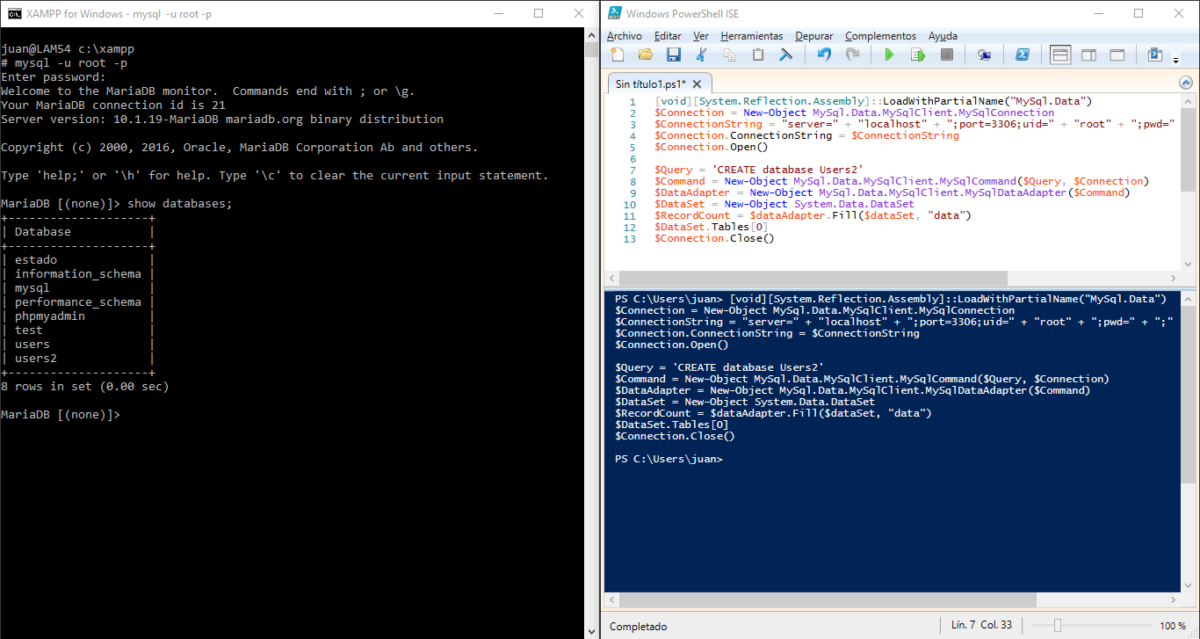 Crear Una Base De Datos En Mysql Con Powershell Operating Systems